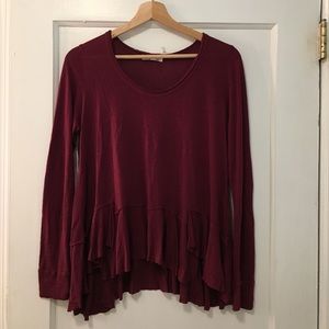 Neiman Marcus maroon peplum top